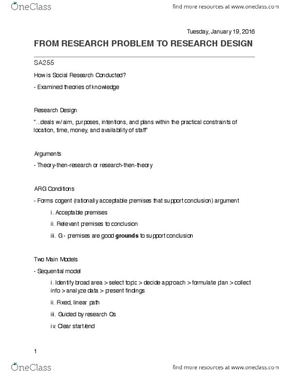 SA 255 Lecture 3: From Research Problem to Research Design thumbnail