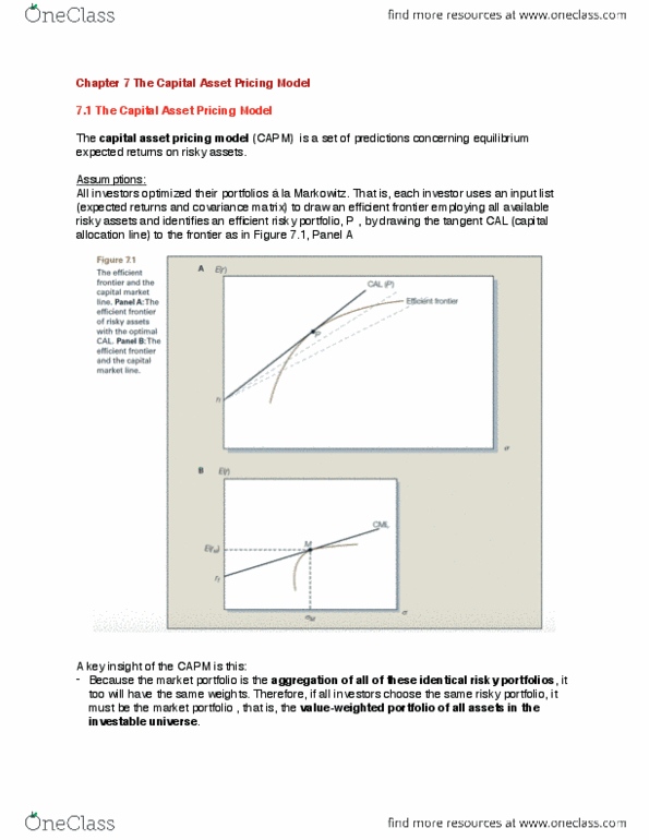 ACTSC371 Chapter Notes - Chapter 7: Capital Asset Pricing Model, Market Portfolio, Capital Asset thumbnail