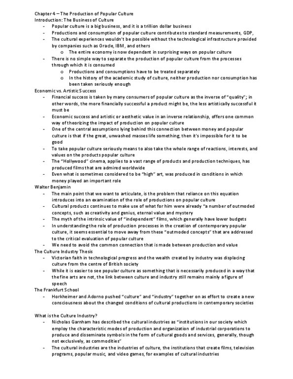 SOC 202 Chapter Notes - Chapter 4: Frankfurt School, Instrumental And Value Rationality, Culture Industry thumbnail