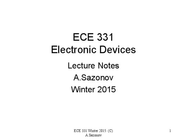 ECE331 Lecture Notes - Lecture 5: Electronics, Vacuum Tube, Multigate Device thumbnail