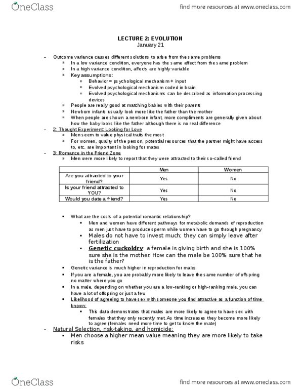 PSYCH 1XX3 Lecture Notes - Lecture 2: Cuckold, Homicide thumbnail