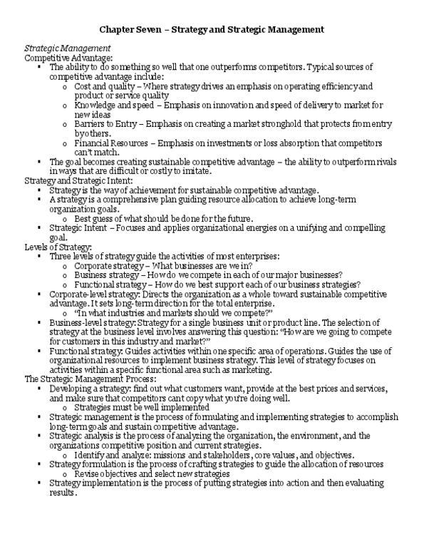 GMS 200 Lecture Notes - Swot Analysis, Strategic Management, Strategy Guide thumbnail