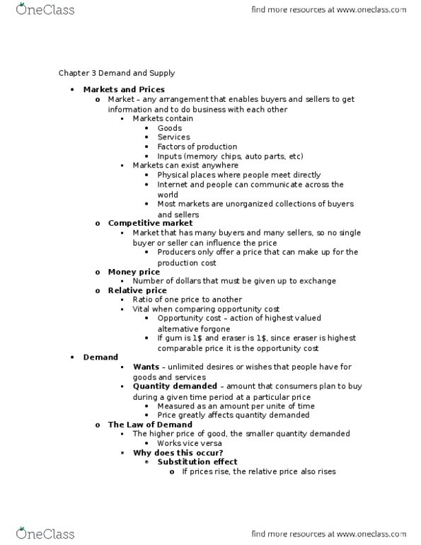 ECON 1000 Chapter Notes - Chapter 3: List Of Auto Parts, Opportunity Cost, Relative Price thumbnail
