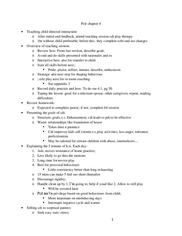 PSYC 4030 Chapter Notes - Chapter 4: Play Therapy, Overlearning, Internalization thumbnail