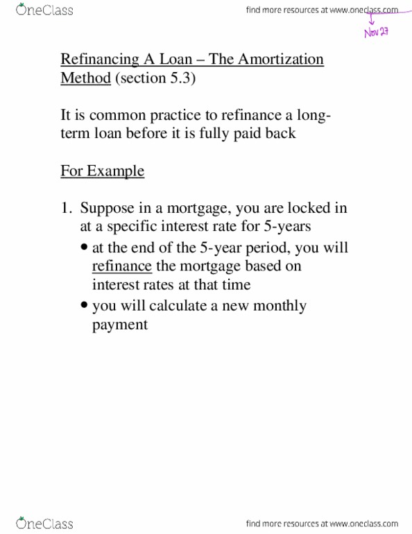 Actuarial Science 2053 Chapter Notes - Chapter 5: Refinancing, Interest Rate, Ung County thumbnail