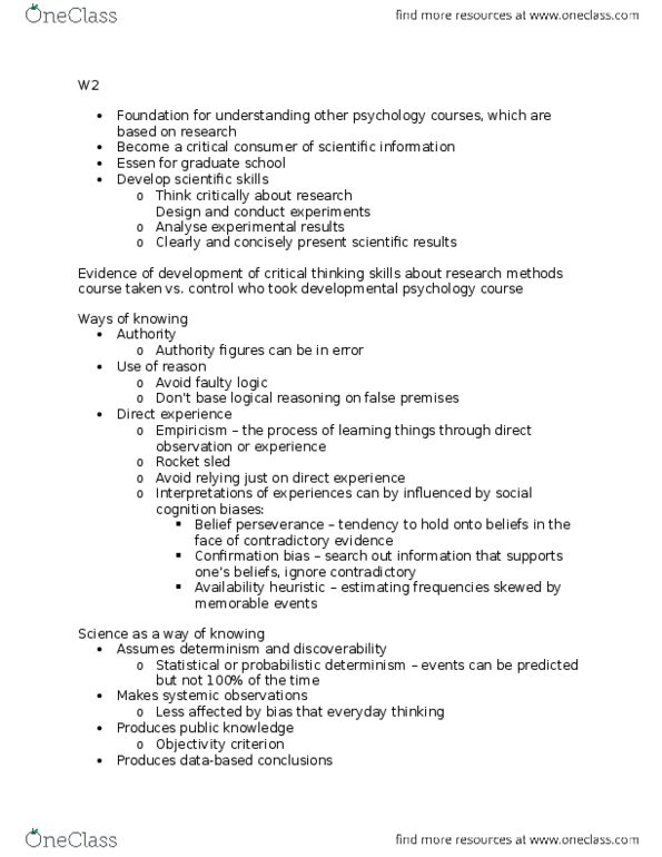 PSYC 203 Lecture Notes - Lecture 2: Developmental Psychology, Rocket Sled, Social Cognition thumbnail