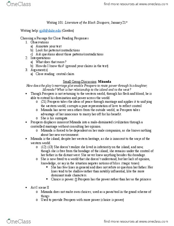 WRITING 101 Lecture Notes - Lecture 3: Close Reading, Plat, Apple Community thumbnail