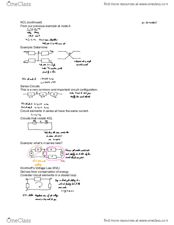ENGG 225 Lecture Notes - Lecture 6: Kirchhoff'S Circuit Laws thumbnail