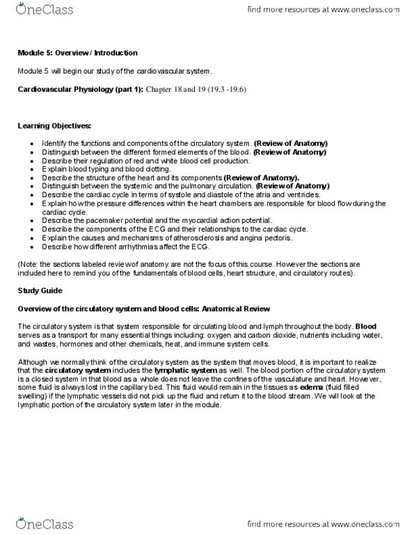 BIOL 1051H Lecture Notes - Lecture 5: Vasodilation, Adrenal Medulla, Calcium Citrate thumbnail