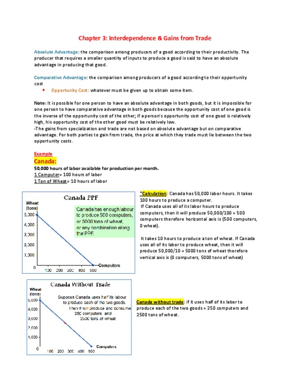 ECN 204 Lecture Notes - Absolute Advantage, Opportunity Cost, Comparative Advantage thumbnail