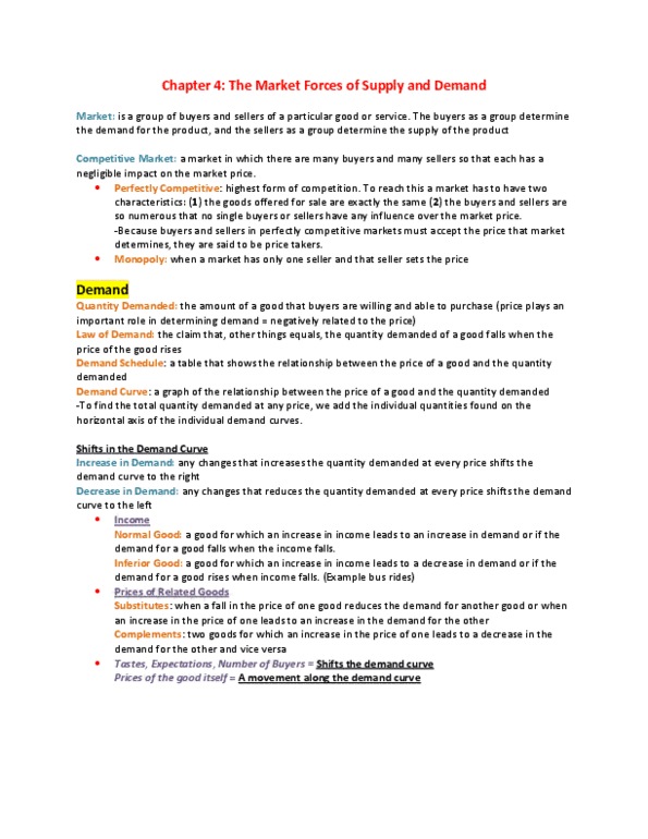 ECN 204 Chapter Notes - Chapter 4: Economic Equilibrium, Demand Curve, Shortage thumbnail