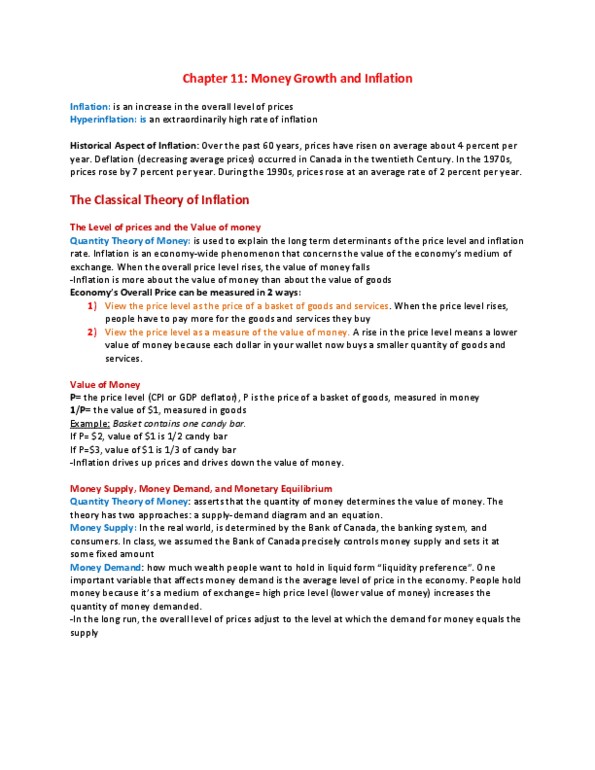 ECN 204 Lecture Notes - Nominal Interest Rate, Gdp Deflator, Classical Dichotomy thumbnail