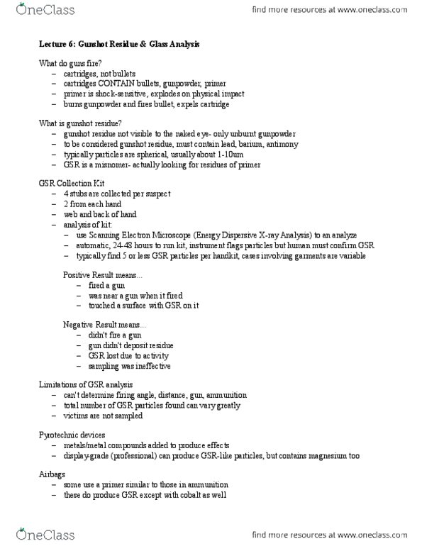 FSC239Y5 Lecture Notes - Lecture 6: Statistical Hypothesis Testing, Gunshot Residue, Sodium Carbonate thumbnail