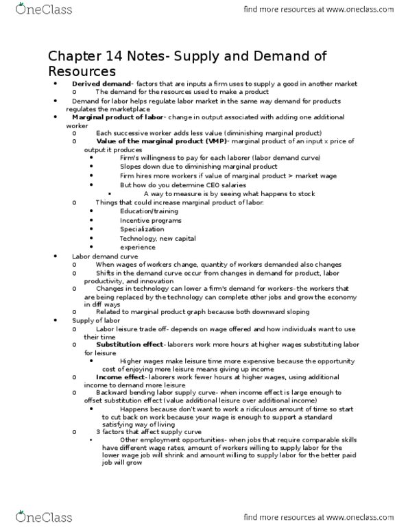 ECON 10010 Lecture Notes - Lecture 21: Opportunity Cost, Outsourcing, Economic Rent thumbnail