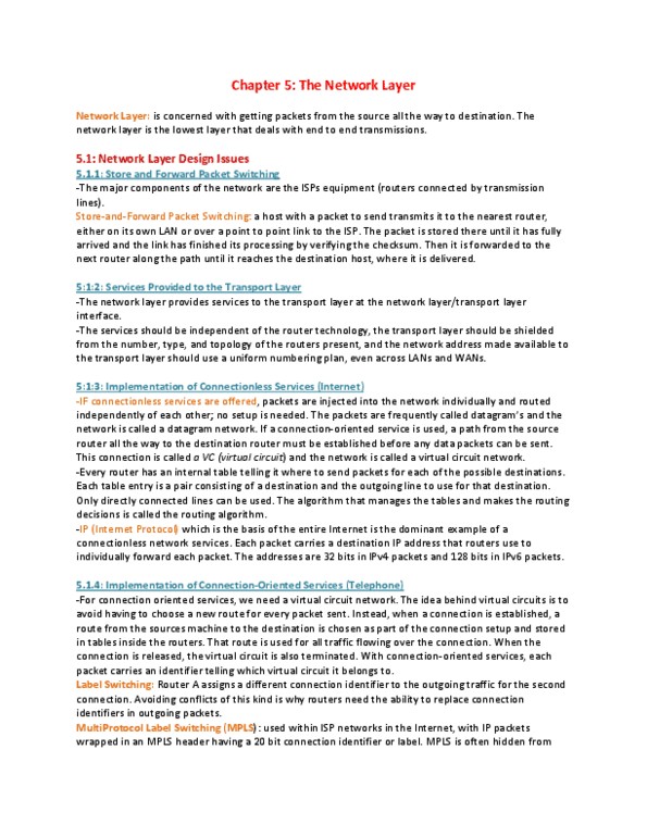 ITM 301 Lecture : Chapter 5 The Network Layer thumbnail