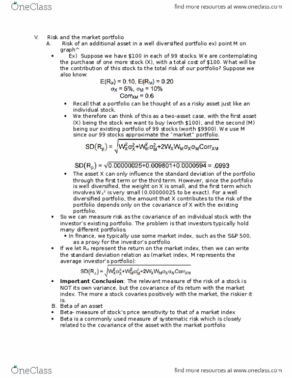 FIN20150 Lecture Notes - Lecture 11: Gilead Sciences, Systematic Risk, Weighted Arithmetic Mean thumbnail