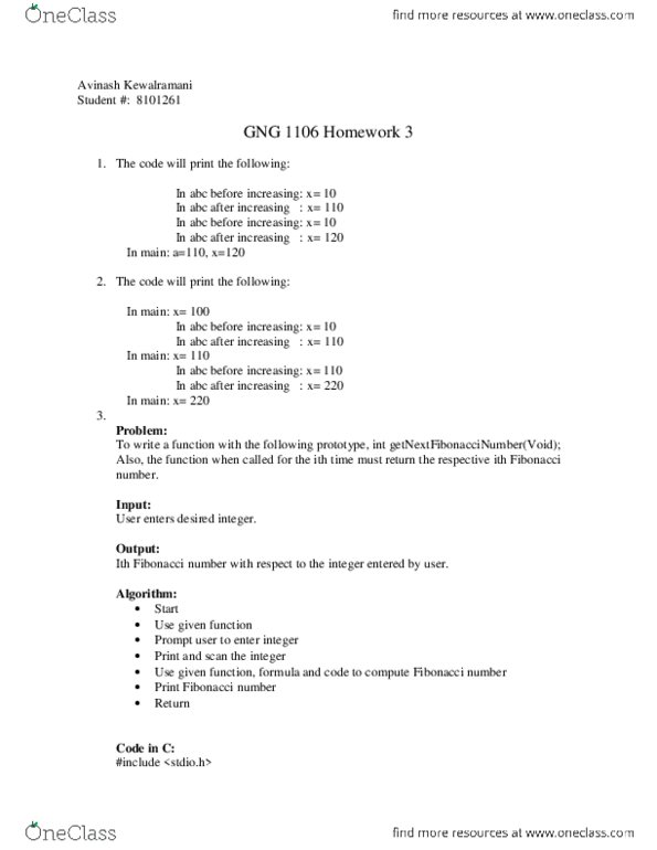 CEG2901 Lecture Notes - Lecture 3: C Mathematical Functions, Scanf Format String, Fibonacci Number thumbnail