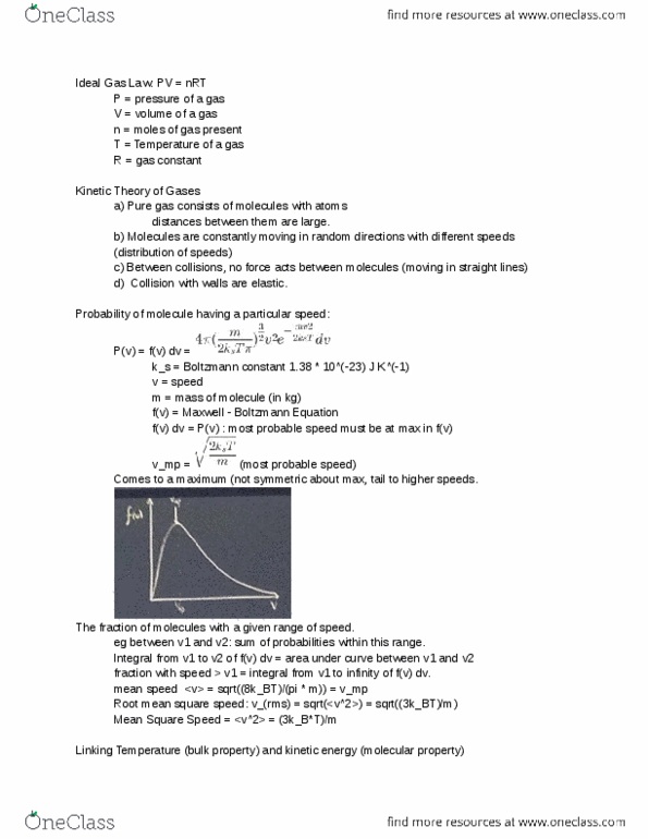University College - Chemistry Chem 112A Lecture Notes - Lecture 1: Boltzmann Constant, Reaction Rate Constant, Ideal Gas thumbnail
