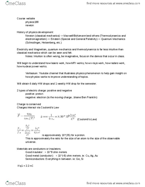 Physics 198 Lecture Notes - Lecture 1: Thermodynamics, Observable Universe, Veritasium thumbnail