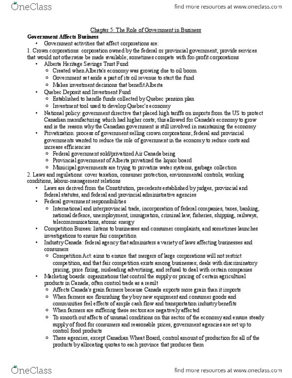 MGM102H5 Chapter Notes - Chapter 5: Canada Pension Plan, Corporate Law, Monetary Policy thumbnail