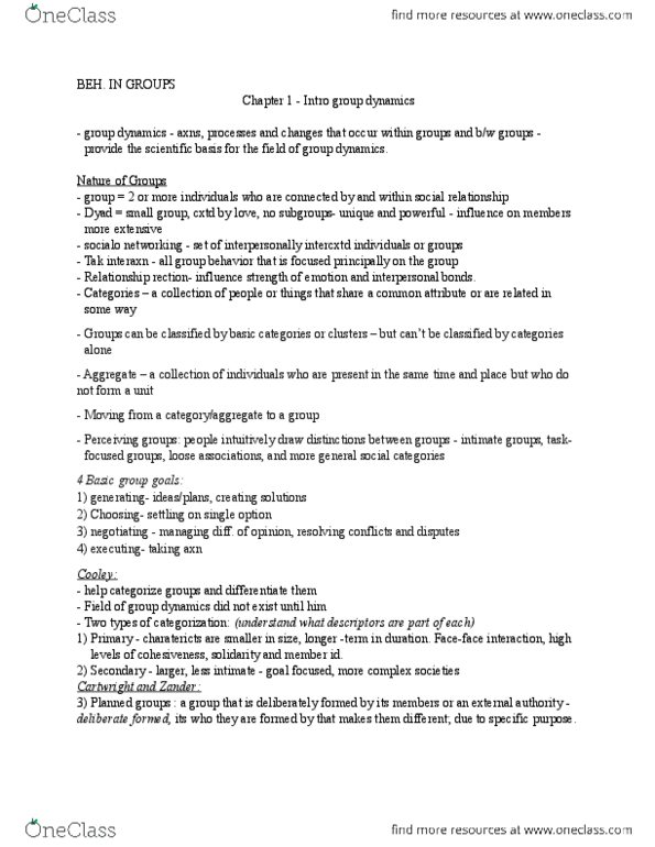 PSYC 3430 Chapter Notes - Chapter 1-3: Sociogram, Interpersonal Relationship, Agreeableness thumbnail