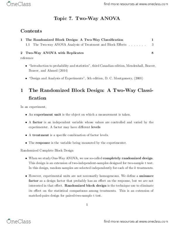 STAT 205 Lecture Notes - Lecture 1: Block Design, Soil Fertility, Junkers J 1 thumbnail