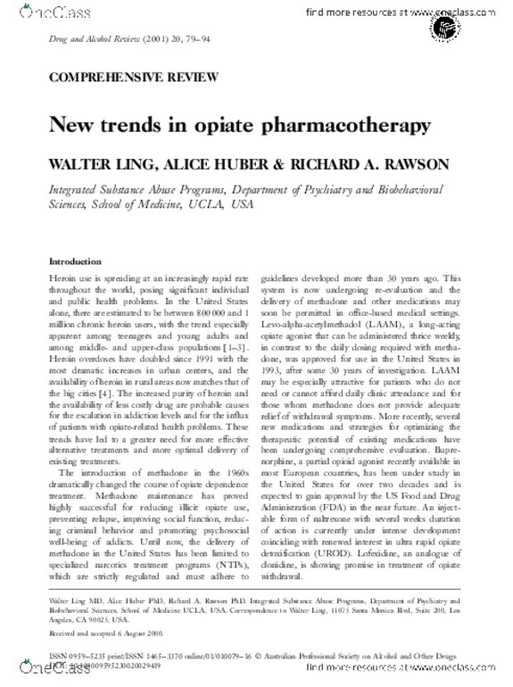 PSYC 335 Lecture 2: New Trends in Opiate Therapy thumbnail