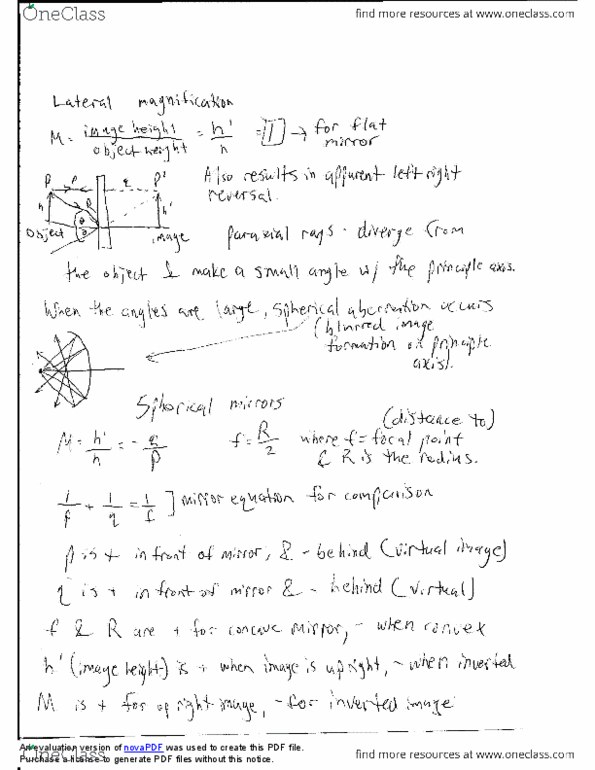 PHYS 212 Lecture 14: Magnification, Simple Mirror Equations 001 thumbnail