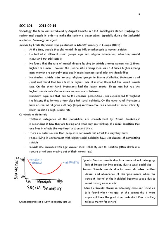 SOC101Y1 Lecture Notes - Scientific Revolution, List Of Sovereign States By Suicide Rate, Industrial Revolution thumbnail