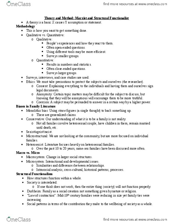 SOC 2103 Lecture Notes - Lecture 2: Economic System, Nuclear Family, Group Marriage thumbnail