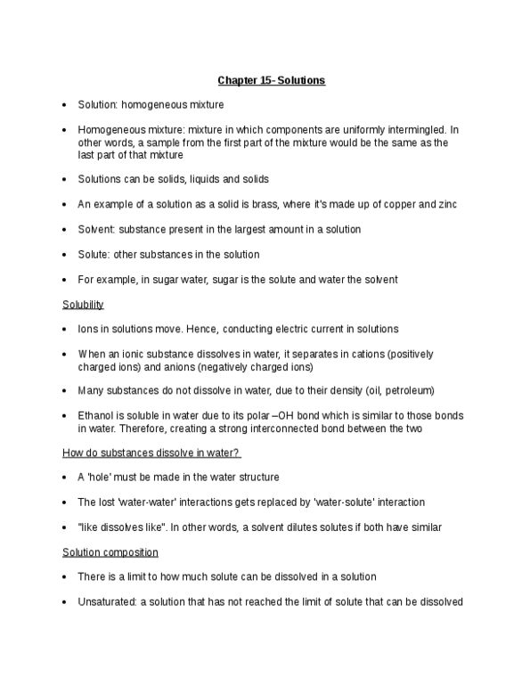 CHEM 29402 Chapter Notes - Chapter 15: Standard Solution, Limiting Reagent, Equivalent Weight thumbnail