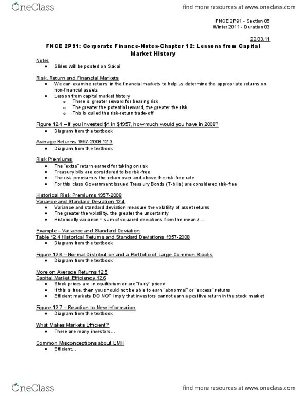 FNCE 2P91 Lecture 12: FNCE 2P91 CH 12 thumbnail