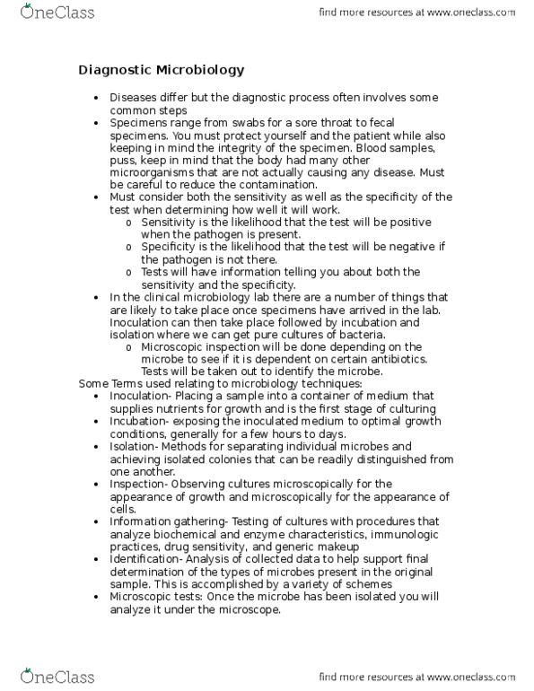 BIOL 3070 Lecture Notes - Lecture 3: Microorganism, Streptococcus, Ph Indicator thumbnail