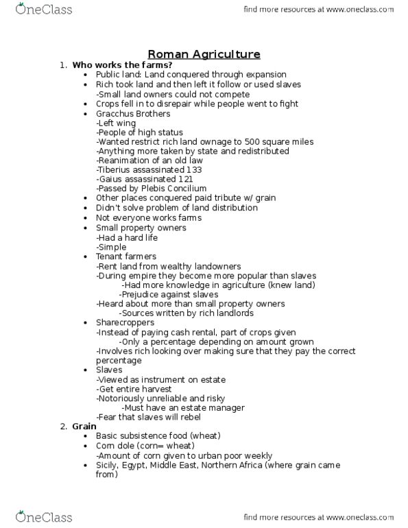 CAS CL 102 Lecture Notes - Lecture 29: Garum, Threshing Floor, Public Land thumbnail