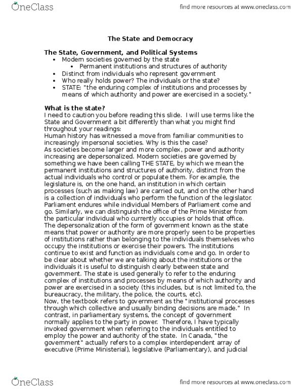 Political Science 1020E Lecture Notes - Lecture 13: Egalitarianism, Alexis De Tocqueville, Civil Society thumbnail