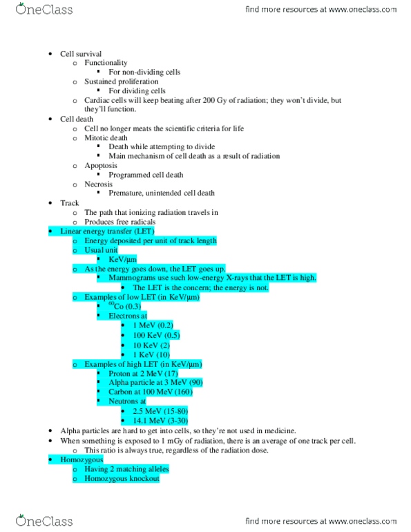 PHYS-3306EL Lecture Notes - Lecture 3: Alpha Particle, Carcinogen, P53 thumbnail