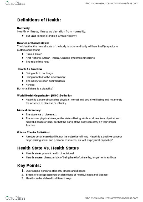 HSCI 130 Lecture Notes - Lecture 2: Medical Dictionary, Ottawa Charter For Health Promotion, Phlegm thumbnail