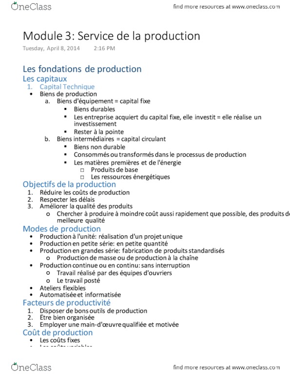 French 3200 Lecture Notes - Lecture 3: Le Droit, Le Bureau, La Crise thumbnail