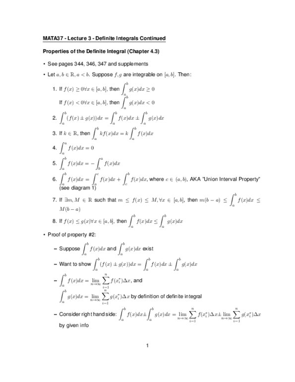 MATA37H3 Lecture Notes - Lecture 3: Jean Gaston Darboux, Itz, Riemann Sum thumbnail