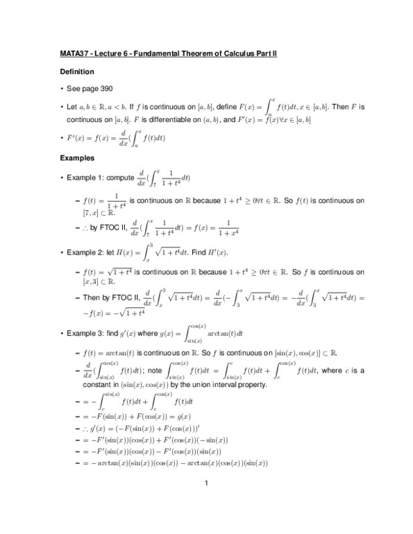 MATA37H3 Lecture 6: Fundamental Theorem of Calculus Part II thumbnail