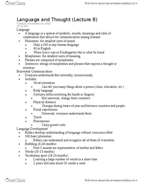 PSY100Y5 Lecture Notes - Lecture 8: Kindergarten, Functional Fixedness, Base Rate thumbnail