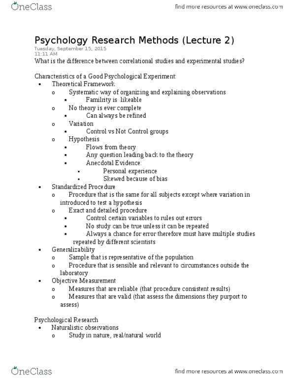 PSY100Y5 Lecture Notes - Lecture 2: Sampling Bias, Social Desirability Bias thumbnail