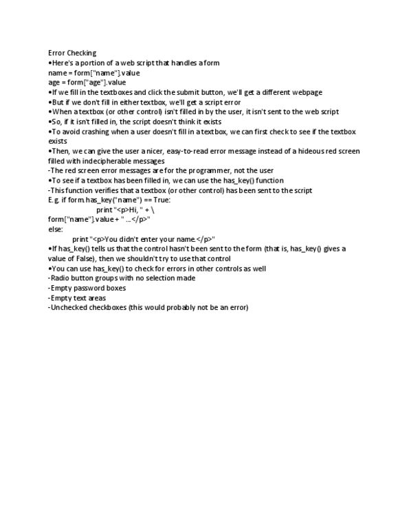 CMPT 165 Lecture : CMPT165-Error Checking.docx thumbnail