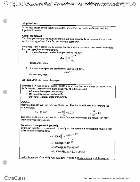 MATH 1P97 Lecture Notes - Lecture 14: Richter Magnitude Scale, Exponential Decay, Exponential Function thumbnail
