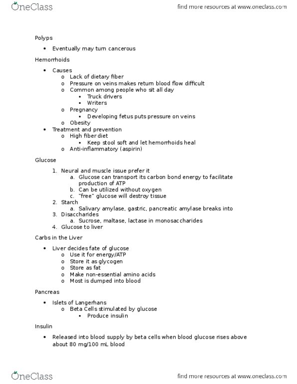 NS 1150 Lecture Notes - Lecture 8: Dietary Fiber, Hemorrhoid, Bond Energy thumbnail