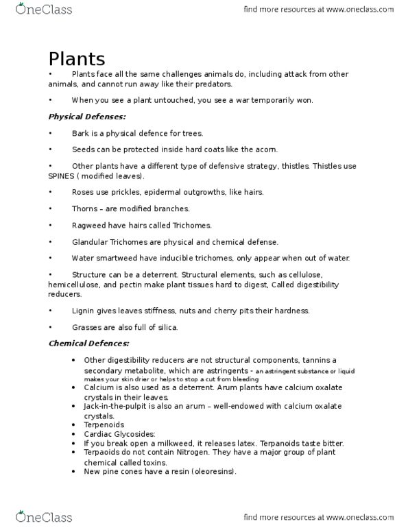 BIOL 1902 Lecture Notes - Lecture 2: Hemicellulose, Pectin, Nectar thumbnail