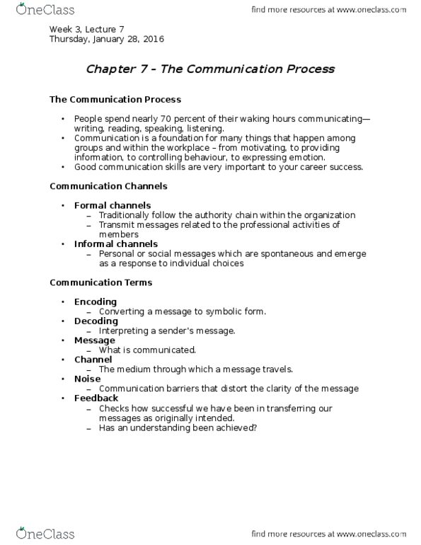 HROB 2100 Lecture Notes - Lecture 5: Communication Apprehension, Pearson Education, The Sender thumbnail