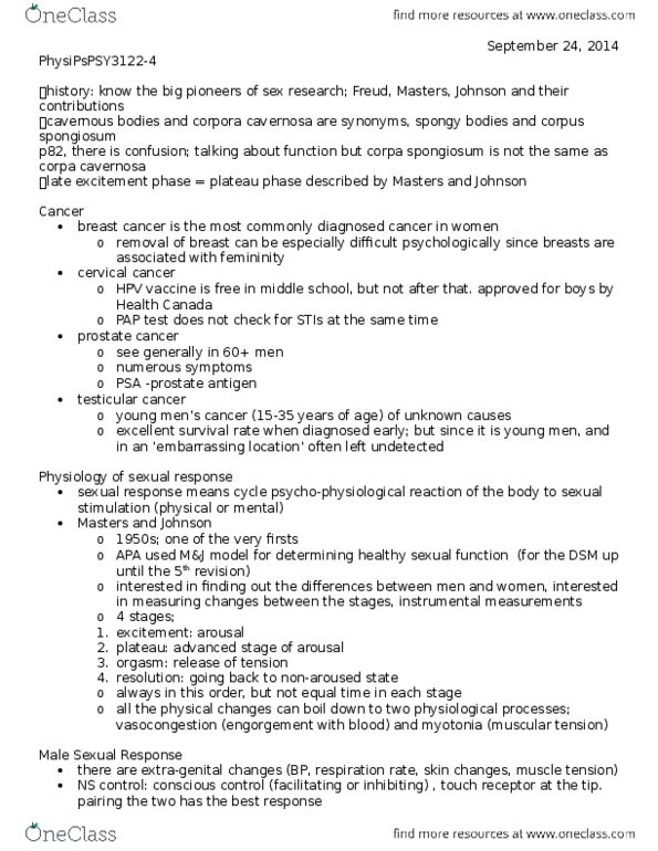 PSY 3122 Lecture Notes - Lecture 4: Pde5 Inhibitor, Corpus Spongiosum Penis, Prostate Cancer thumbnail