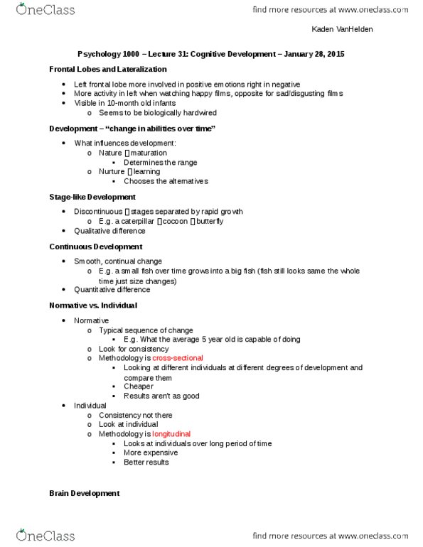 Psychology 1000 Lecture Notes - Lecture 31: Frontal Lobe, Neuroglia, Retina thumbnail