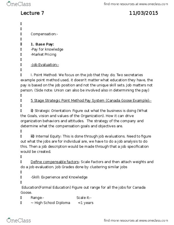 ADMS 3490 Chapter Notes - Chapter 7: Job Analysis, Human Capital thumbnail